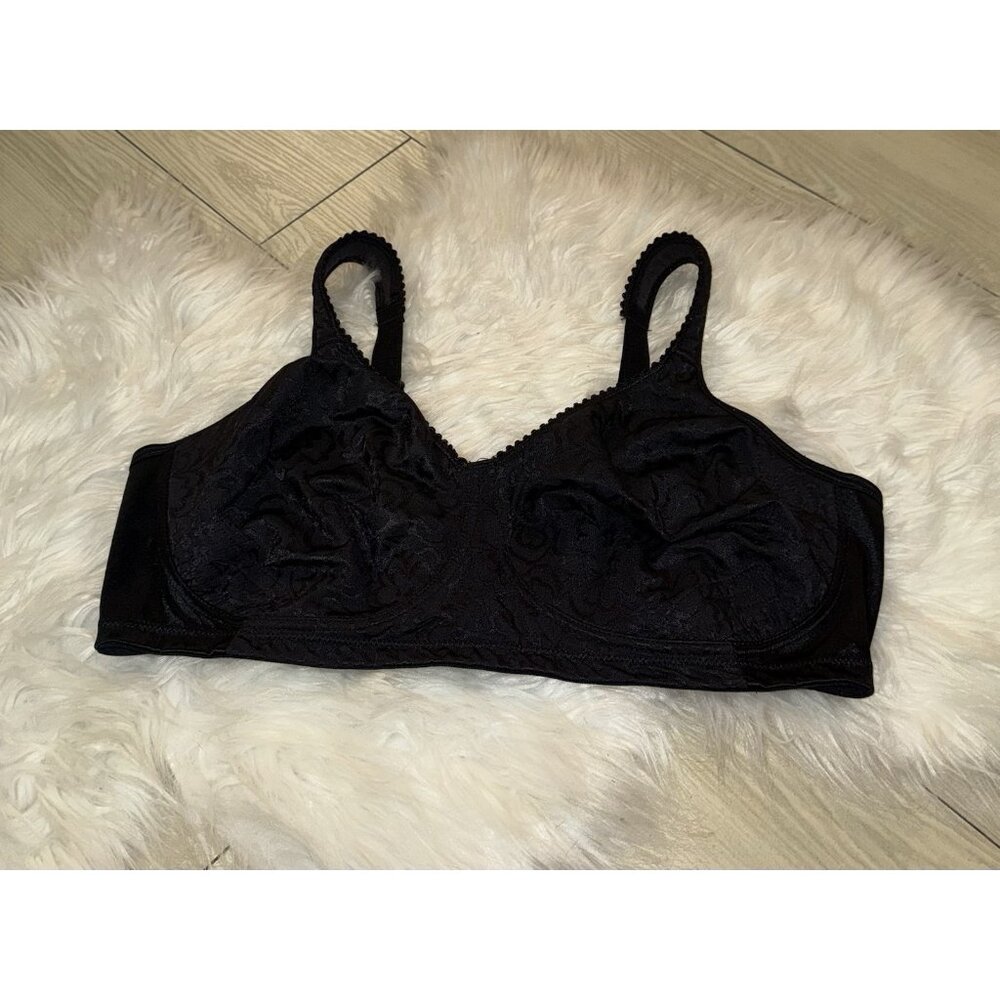 Playtex 4745 18 Hour Ultimate Lift Support Full Figure Bra Floral 44C Black